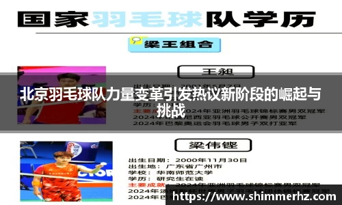 北京羽毛球队力量变革引发热议新阶段的崛起与挑战
